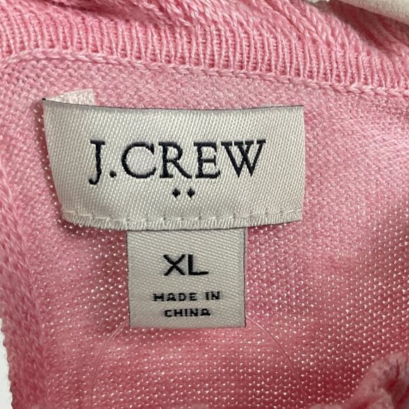 NWT J. Crew Factory Ruffleneck Sweater, XL, Heather Hibiscus, 100% Cotton - Picture 5 of 10